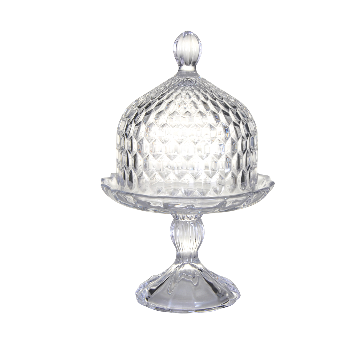 

Bubble footed plate clear 11x11x17 cm