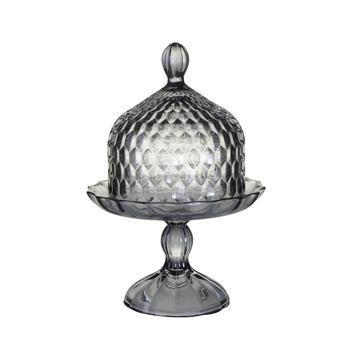 

Bubble footed plate grey 11x11x17 cm