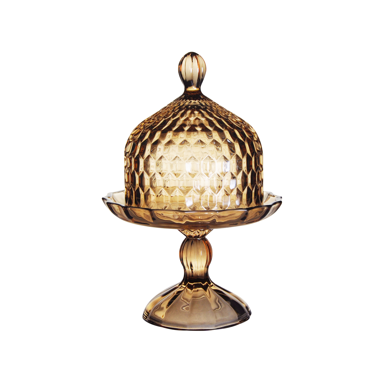 

Bubble footed plate beige 11x11x17 cm