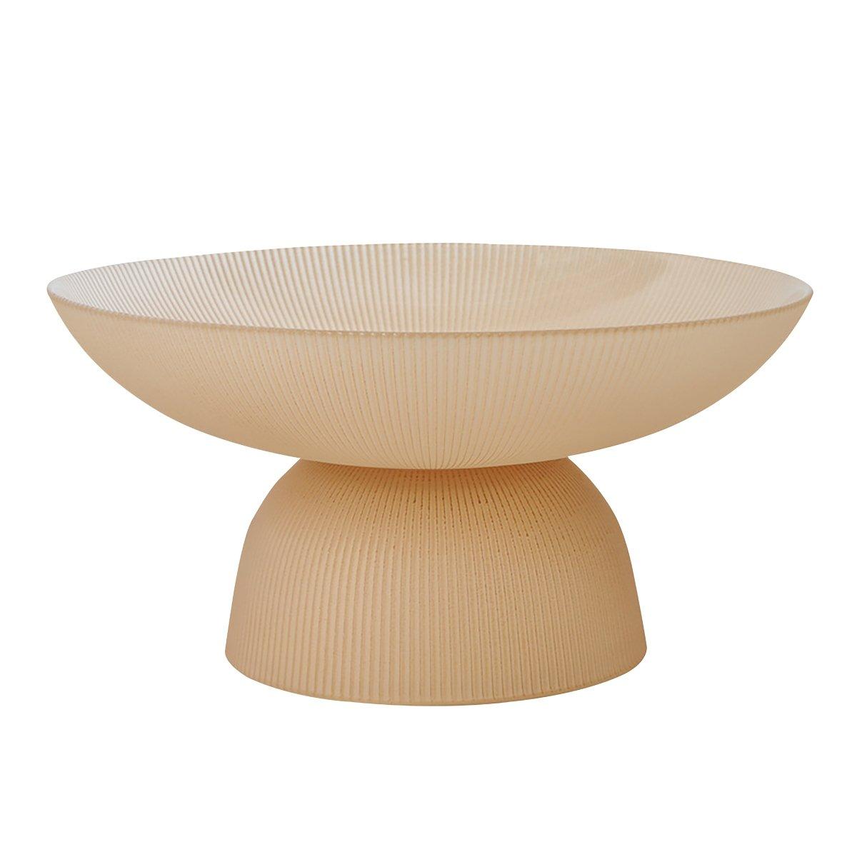 

Cone ribbed serving bowl beige 25. 5x25. 5x13 cm