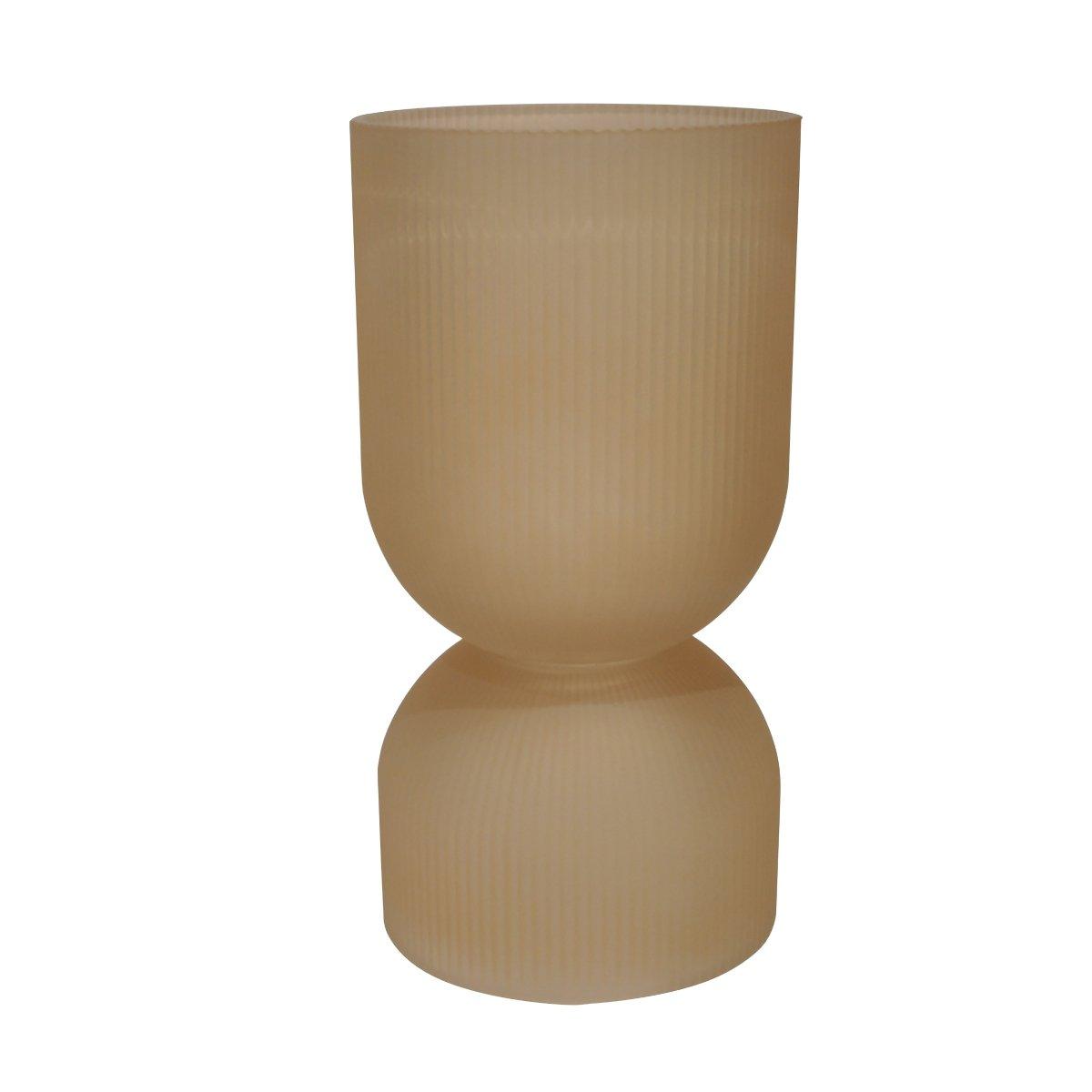 

Cone ribbed vase beige 13. 5x13. 5x28 cm