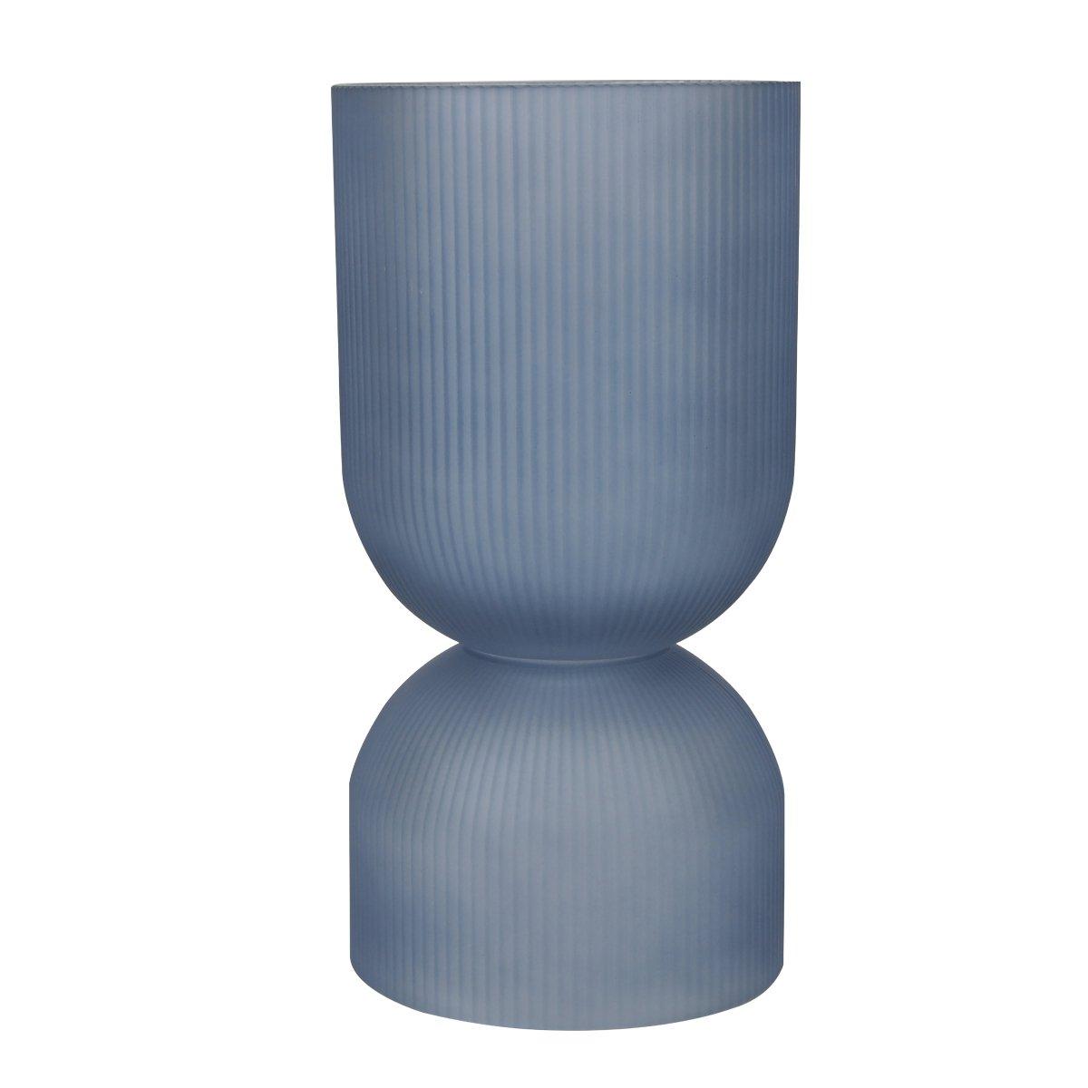 

Cone ribbed vase blue 13. 5x13. 5x28 cm