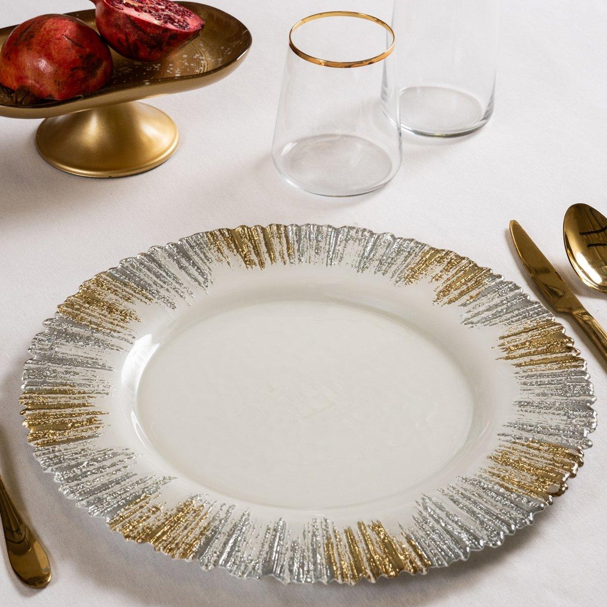 

Aura charger plate gold/silver 33x1. 7 cm
