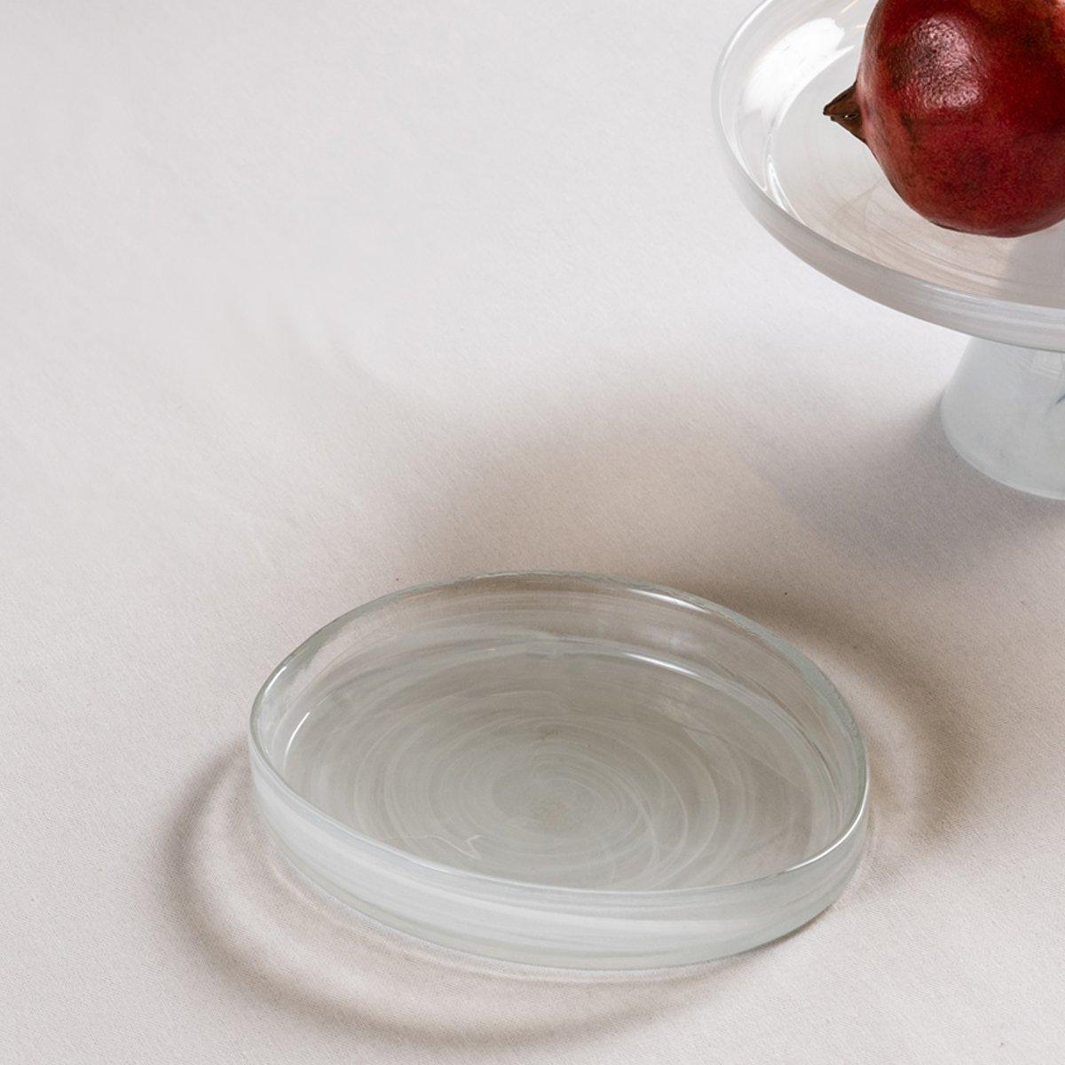 

Alabaster oval plate white 15x12. 5x2 cm