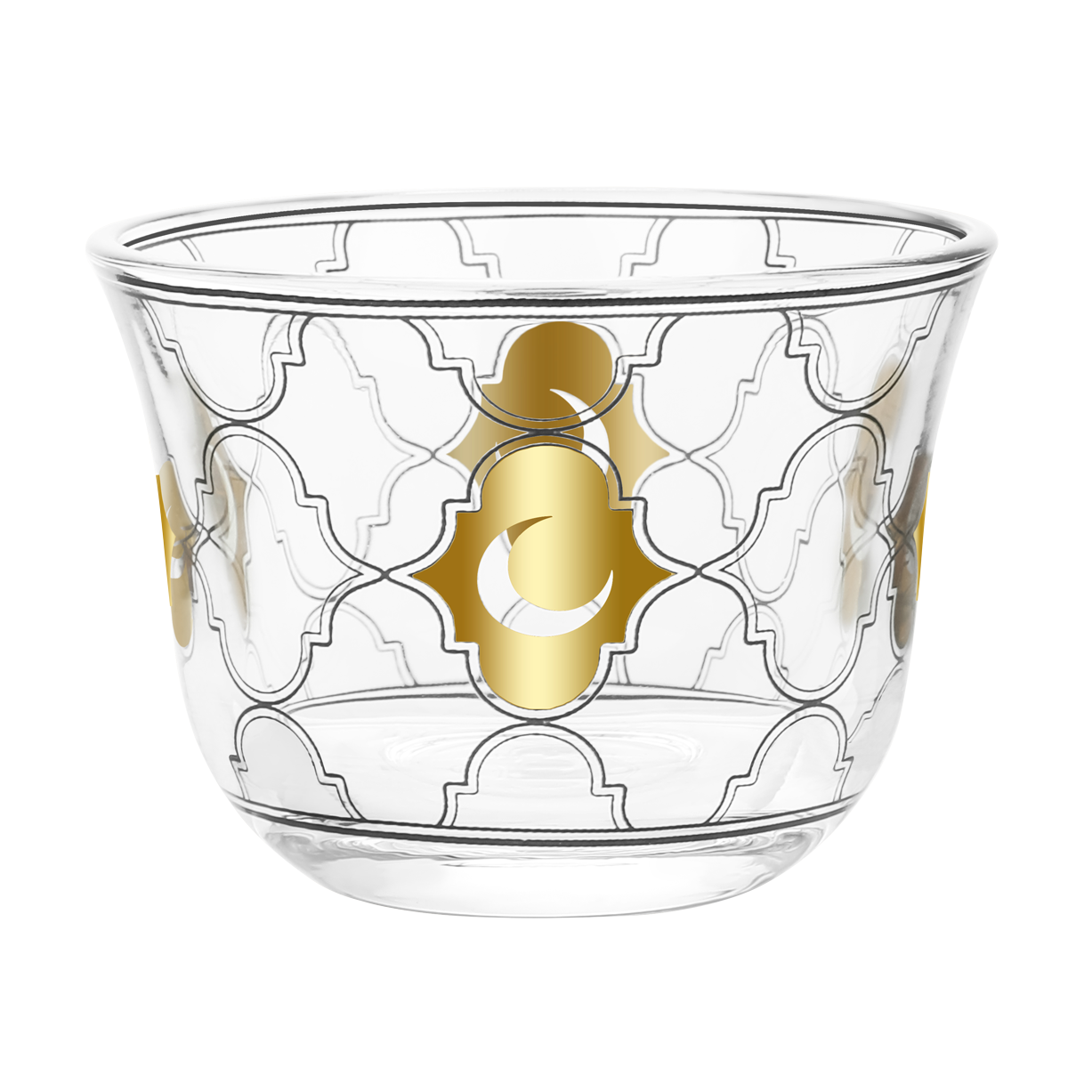 

Barakah glass gahwa cup set 6pcs gold