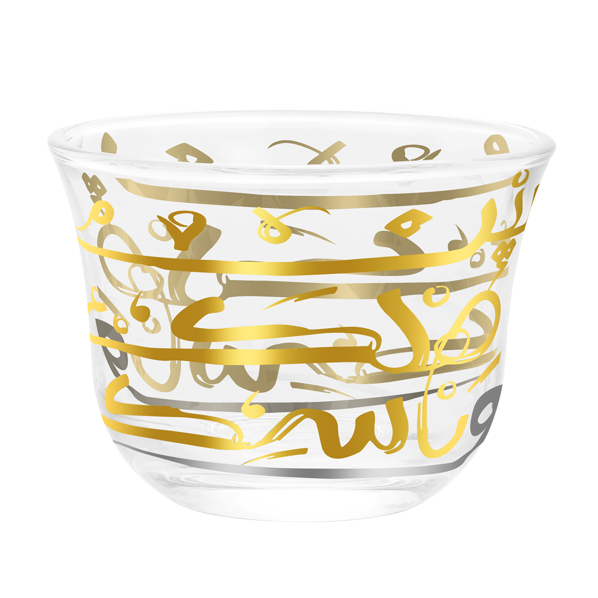 

Nasik glass gahwa cup set 6pcs gold