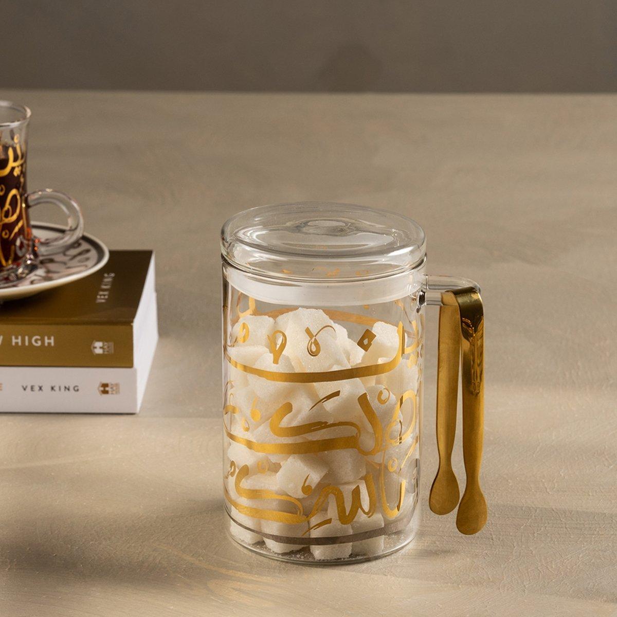 

Nasik glass ice bucket gold 9x14. 5 cm