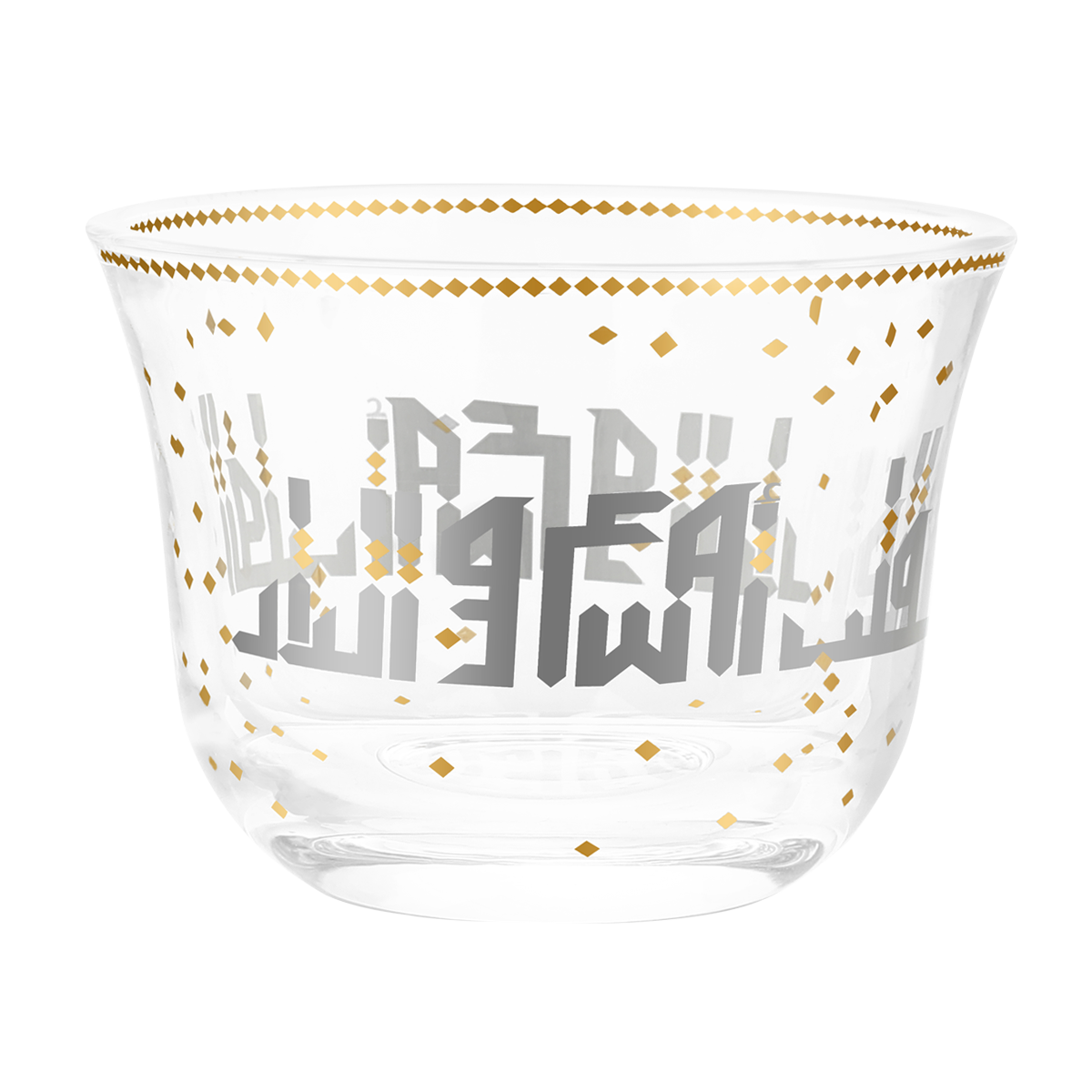 

Almas glass gahwa cup set 6pcs silver