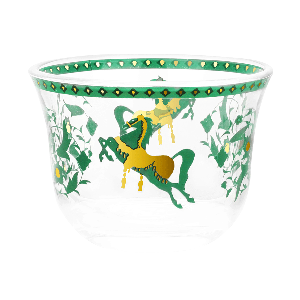 

Faris glass gahwa cup set 6pcs green