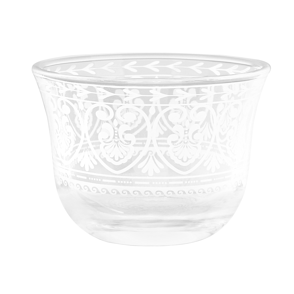 

Royal glass gahwa cup set 6pcs white