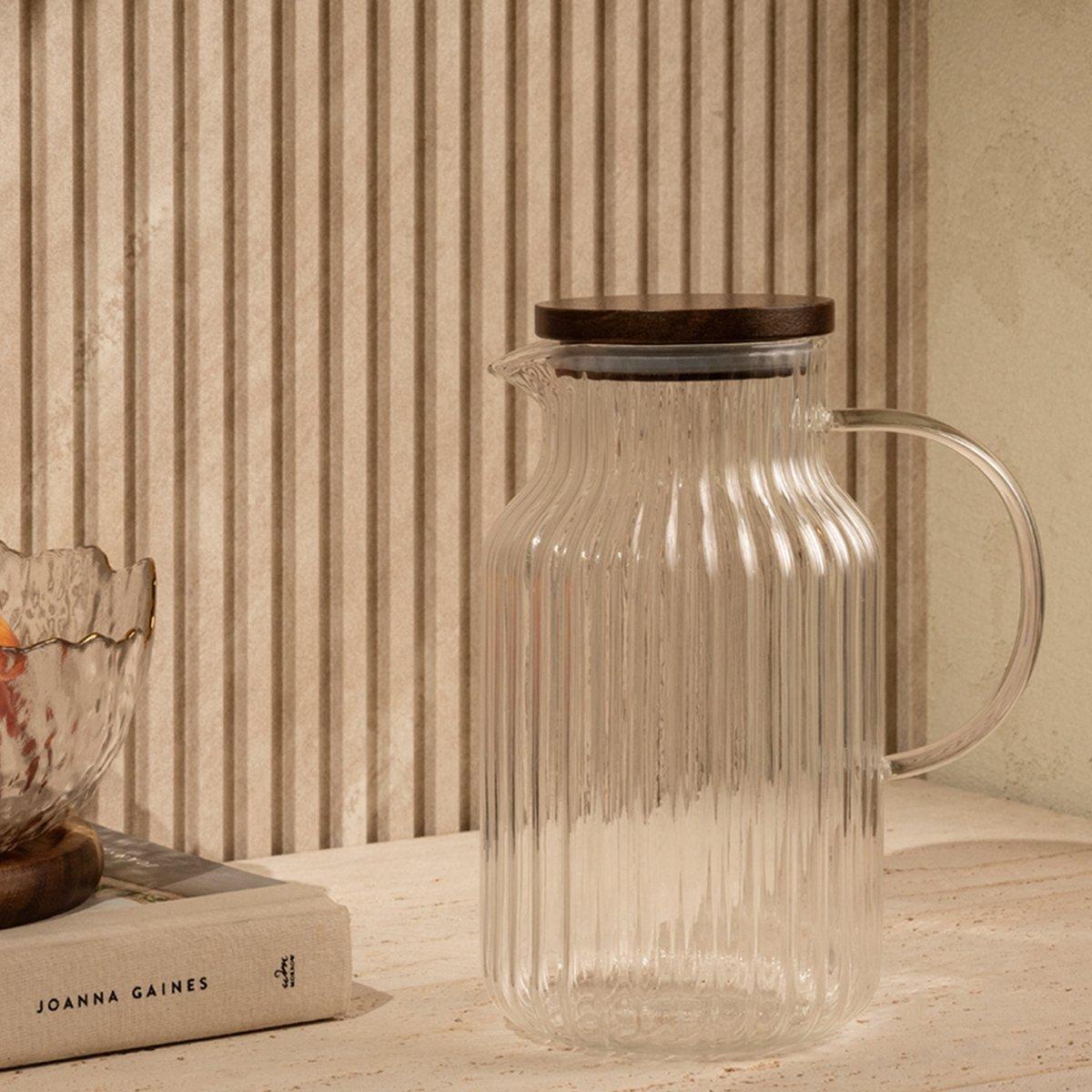 

Ribbed pitcher brown d:11 h:19 cm