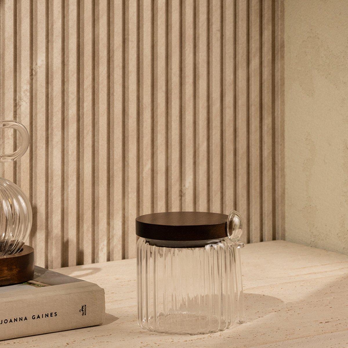 

Ribbed sugar pot brown d:9 h:11 cm