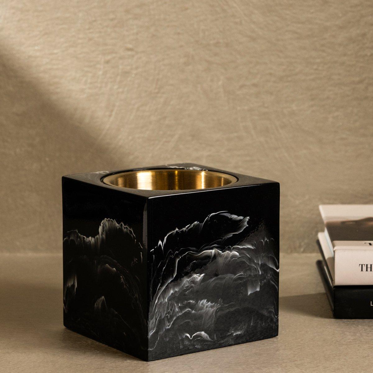 

Marble mubkhar black 9x9x9 cm