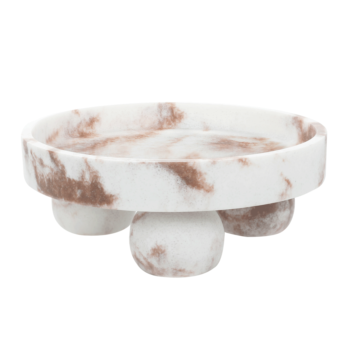 

Marble deco tray brown d:15 h:6. 5 cm