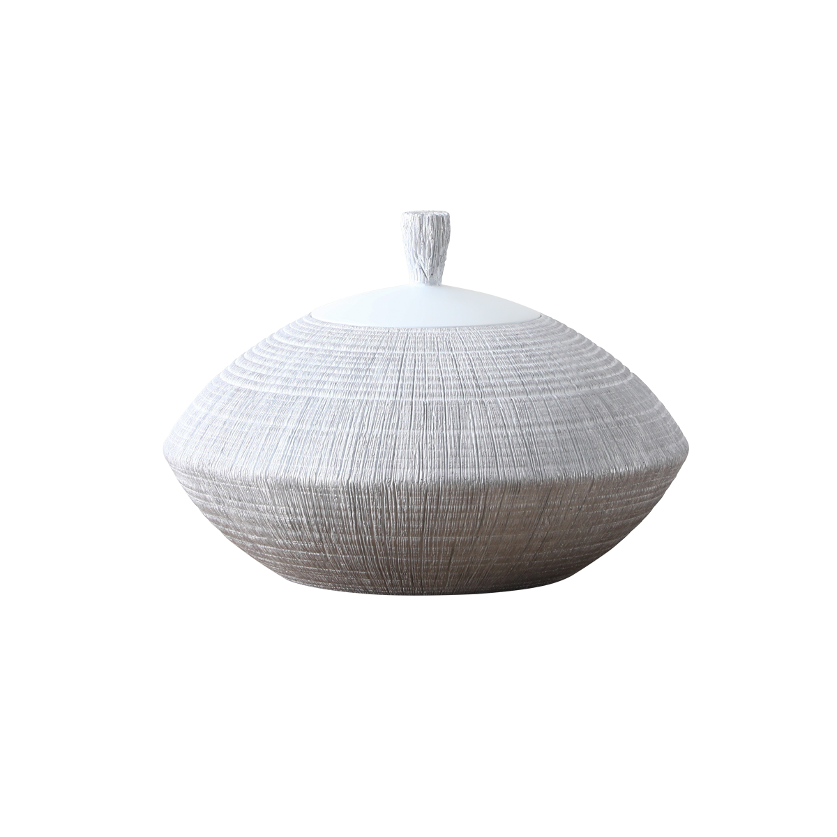 

Wood lidded jar white 40x28 cm