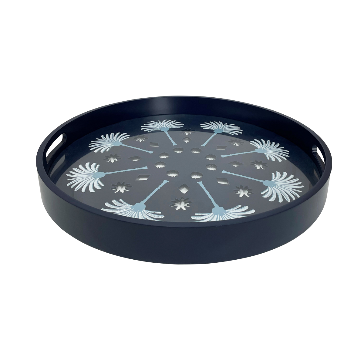 

Palm wood cut-out tray blue 45x4 cm