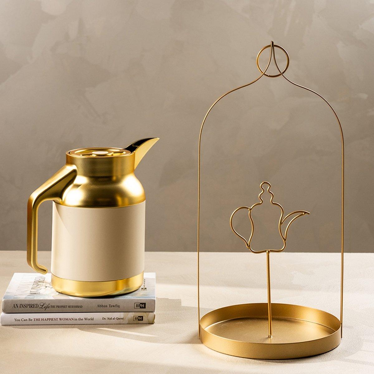 

Dallah gahwa tray gold 20x20x41 cm