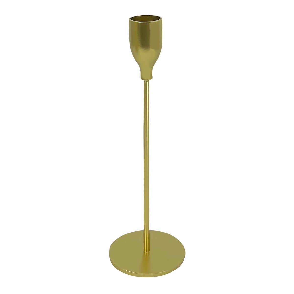 

Basic metal candle holder gold 6x6x19 cm
