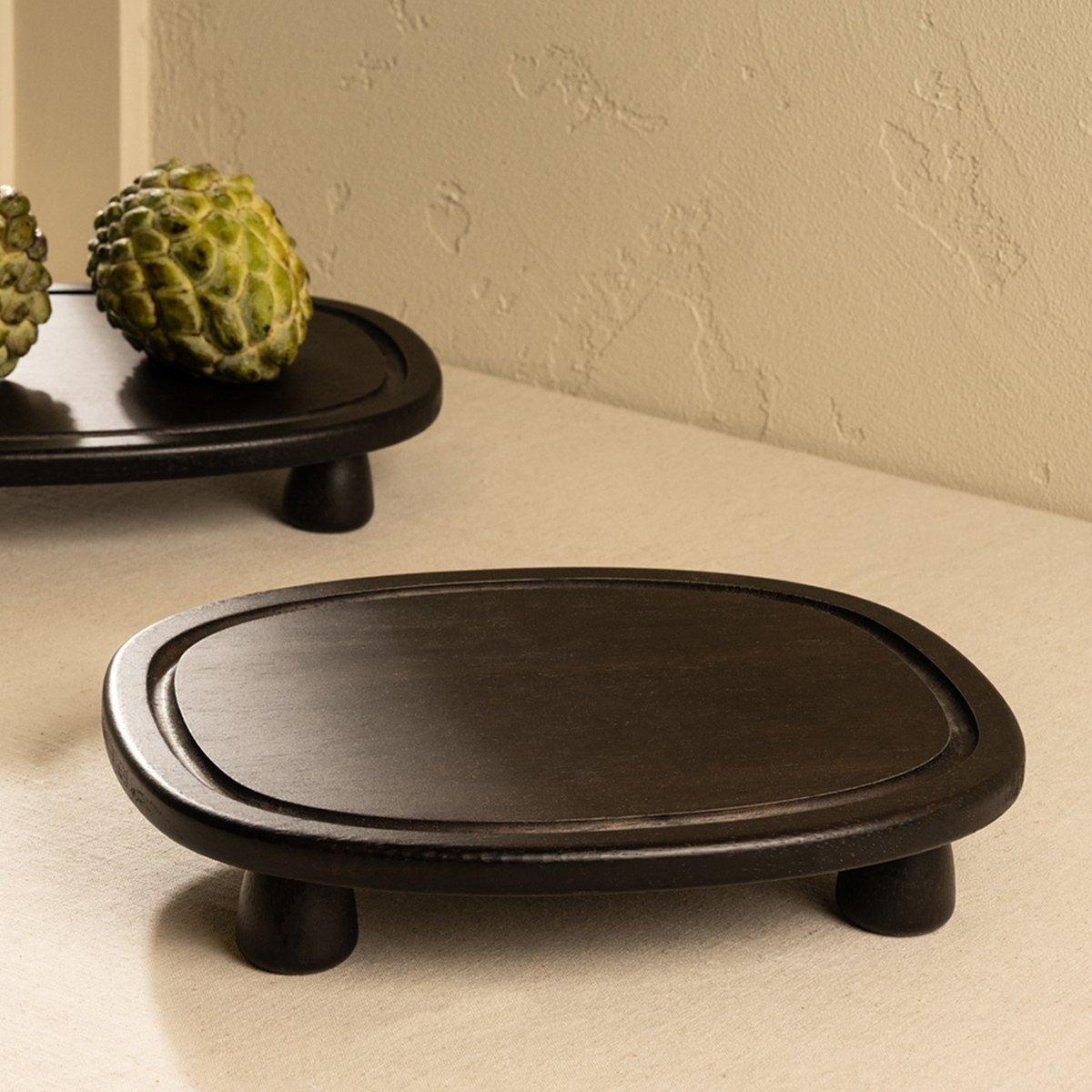 

Ruby wood footed server black 25x30x5. 5 cm