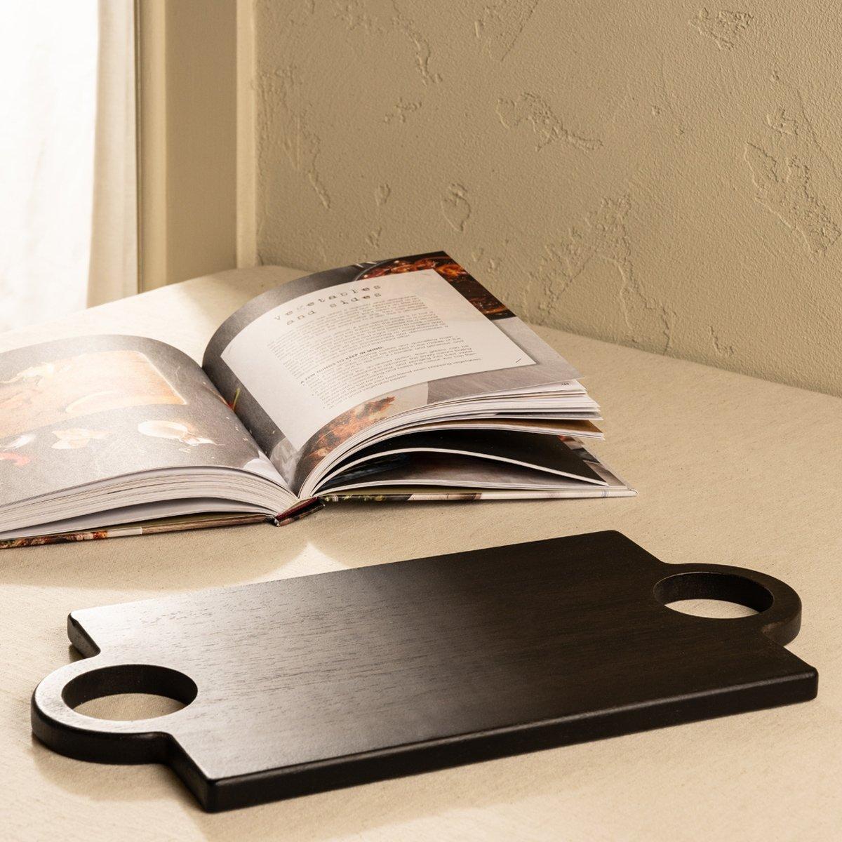 

Ruby wood serving plate black 40x20x1. 5 cm