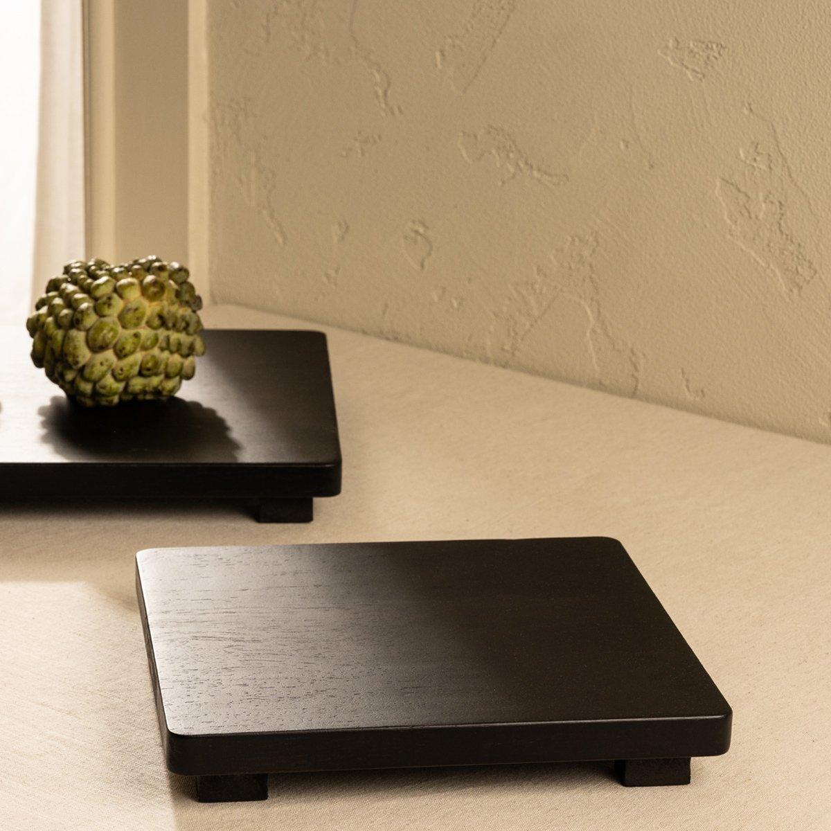 

Ruby wood footed server black 35. 5x28x4 cm