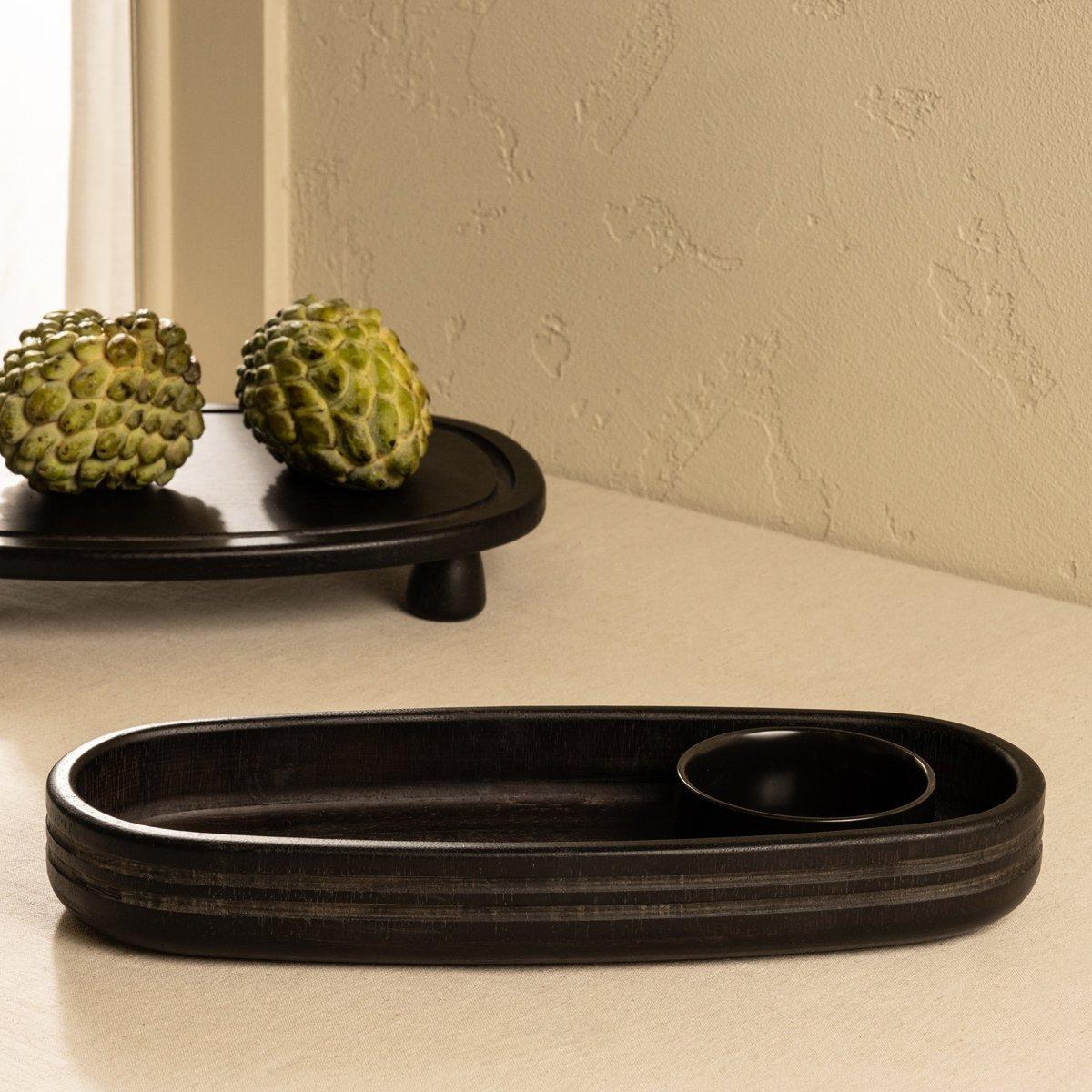 

Ruby wood serving plate black 38x15. 2x5 cm