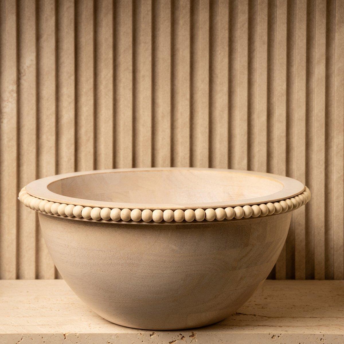 

Ruby wood serving bowl white 26x12 cm