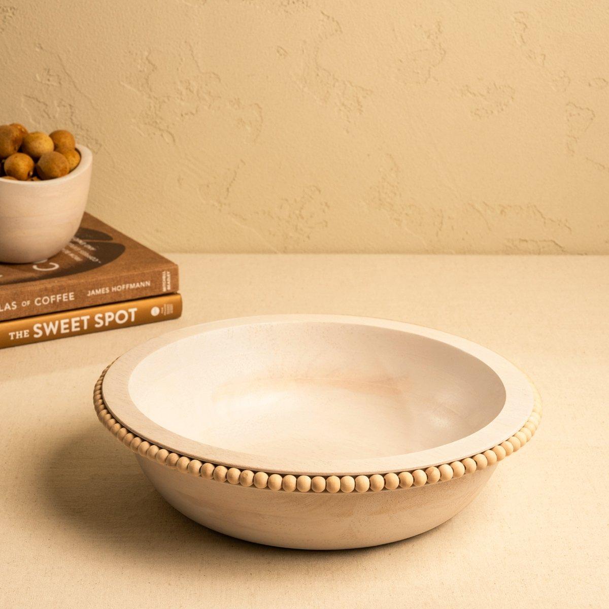 

Ruby wood serving bowl white 30x8 cm