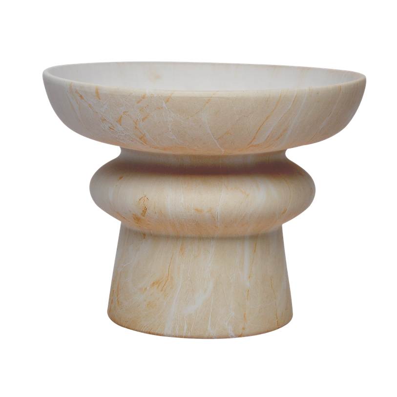 

Marble ceramic vase beige 19. 3x14. 8 cm