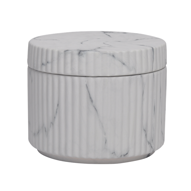 

Marble ceramic canister grey 15x12 cm