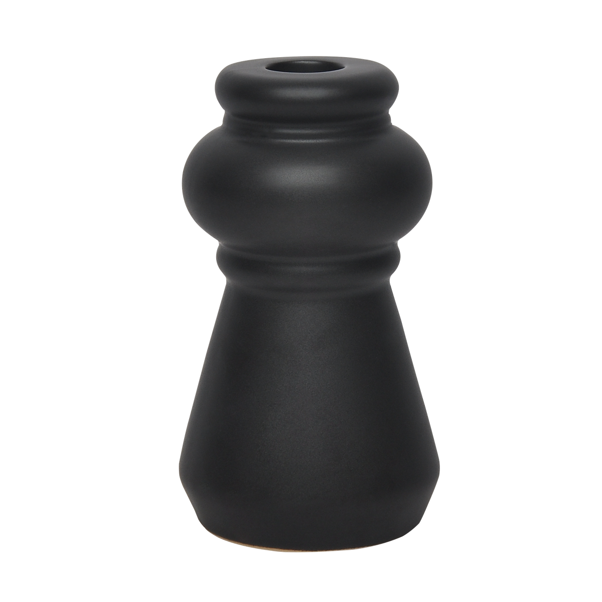 

Elle ceramic candle holder matte black 7. 5x13. 6 cm