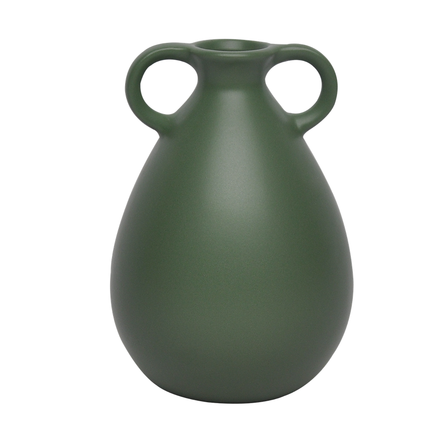 

Elle ceramic vase matte green 13x18. 5 cm