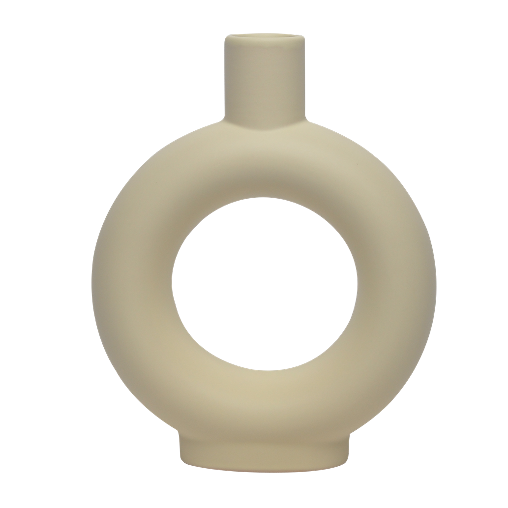 

Viki ceramic vase matte beige 18. 5x6x23. 3 cm