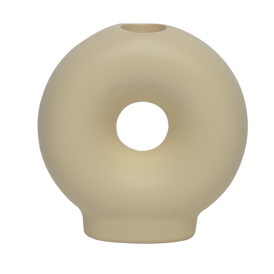 

Roma ceramic candle holder matte beige 10x4x10 cm