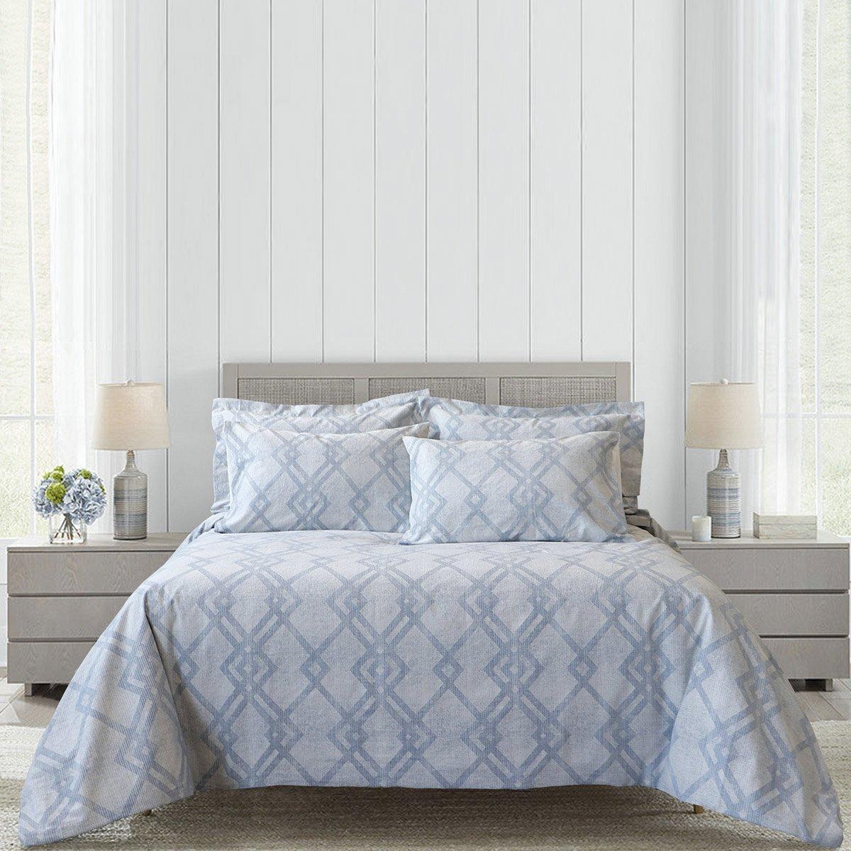 

Emily 5 pcs yarn dyed duvet cover set blue 220x240 cm