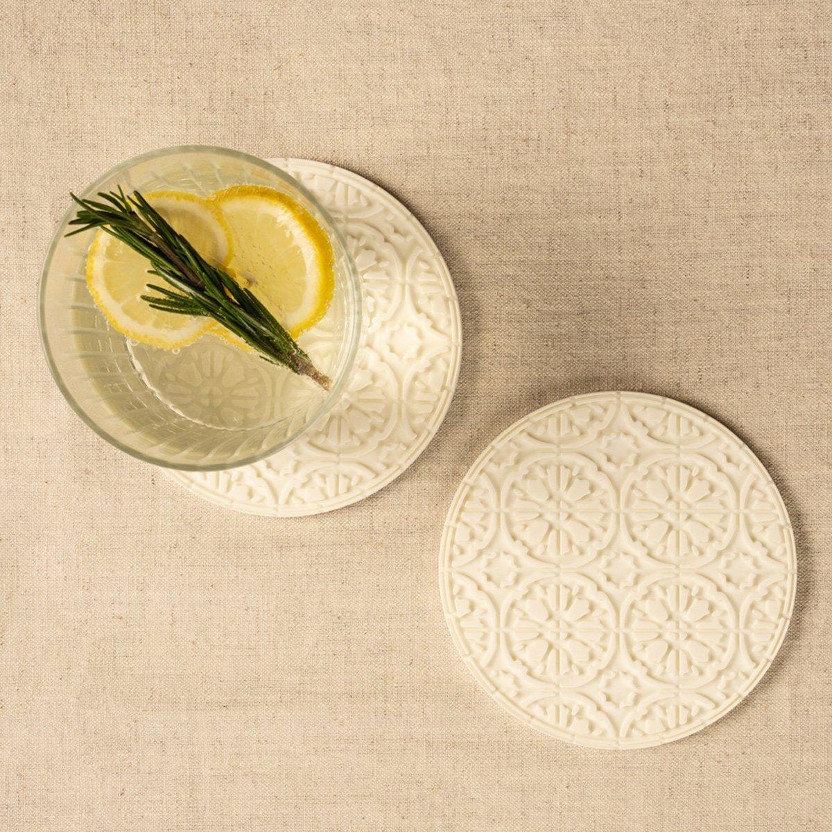 

Italian garden silicon coaster white 11 cm