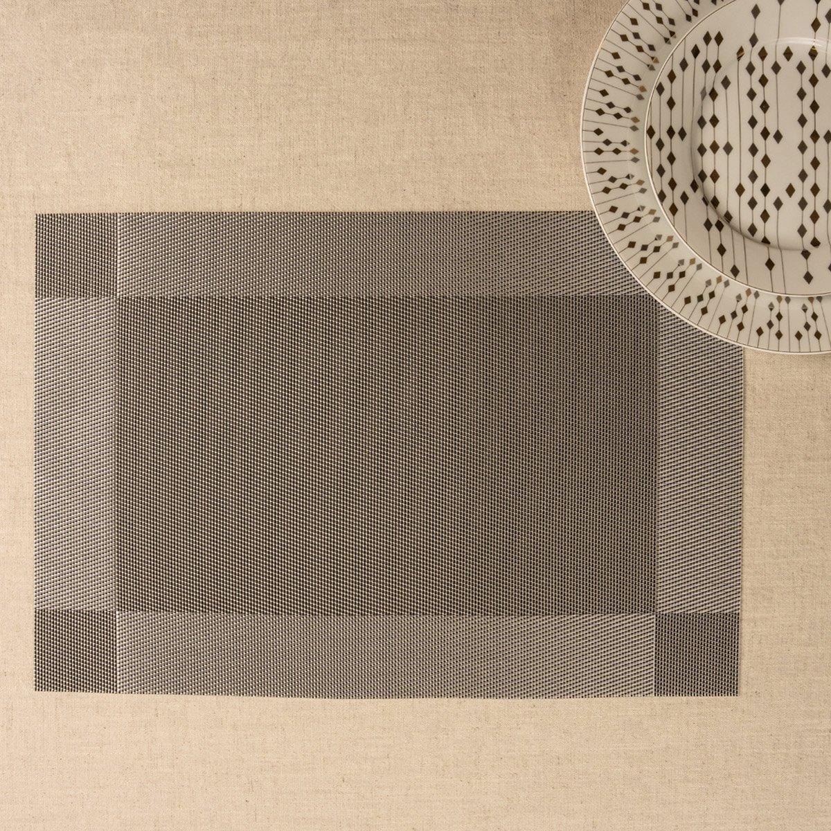 

Border placemat black set of 6pcs 45x30 cm