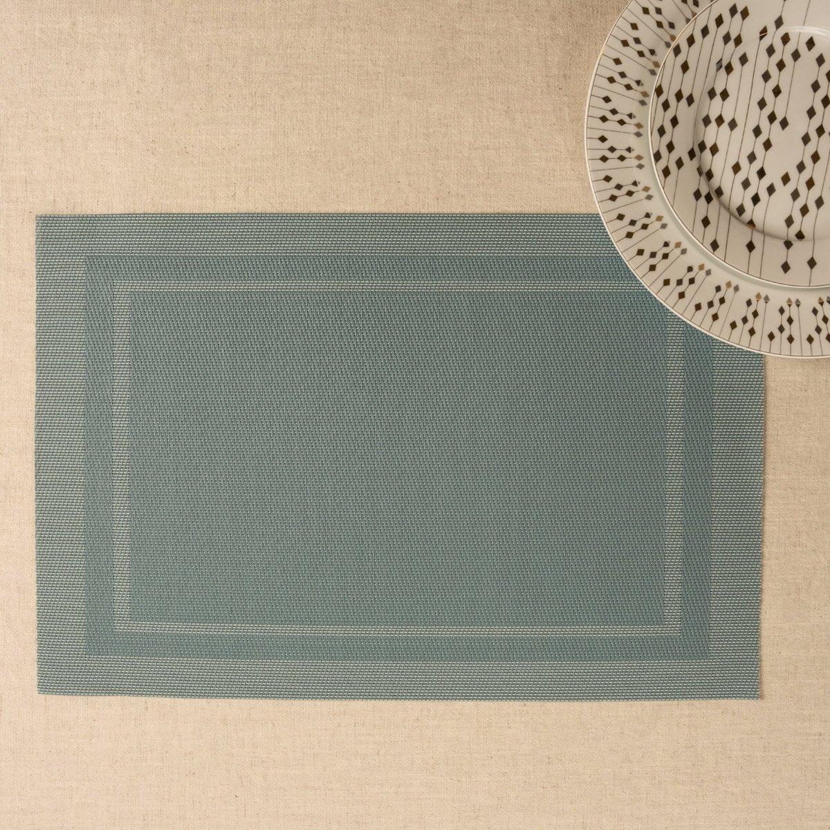 

Double line placemat blue set of 6pcs 45x30 cm