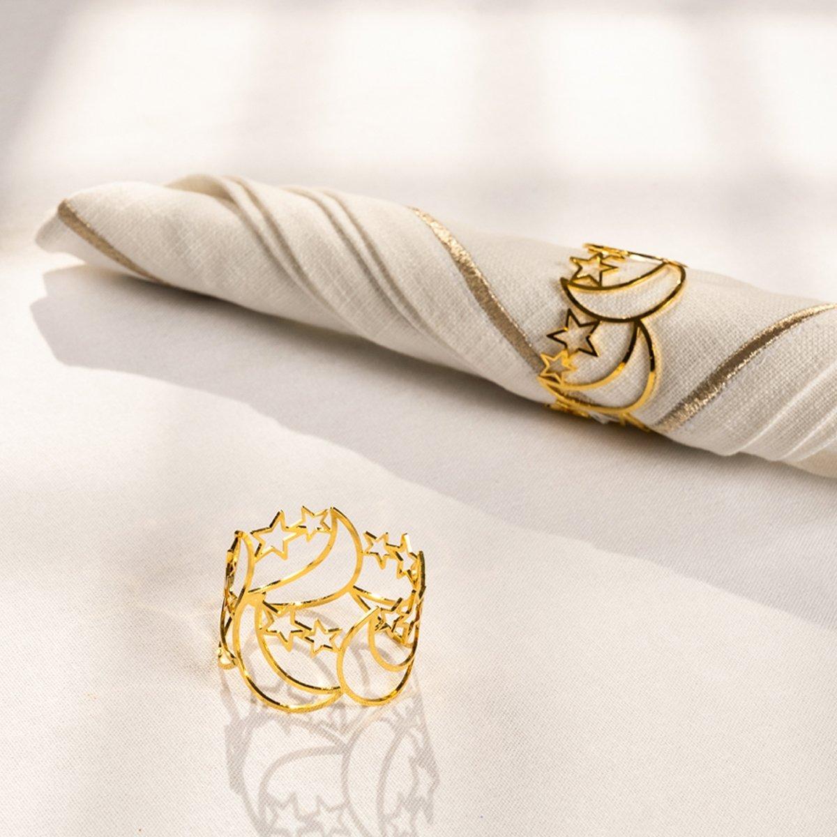 

Moon napkin ring gold set of 6pcs 5x3x0. 2 cm