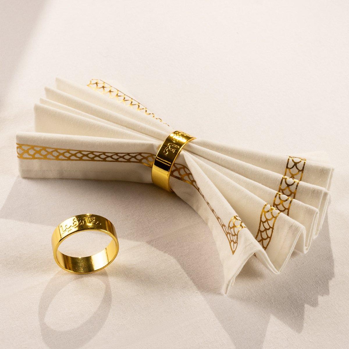 

Menna napkin ring gold set of 6pcs 4. 5x1. 5x0. 2