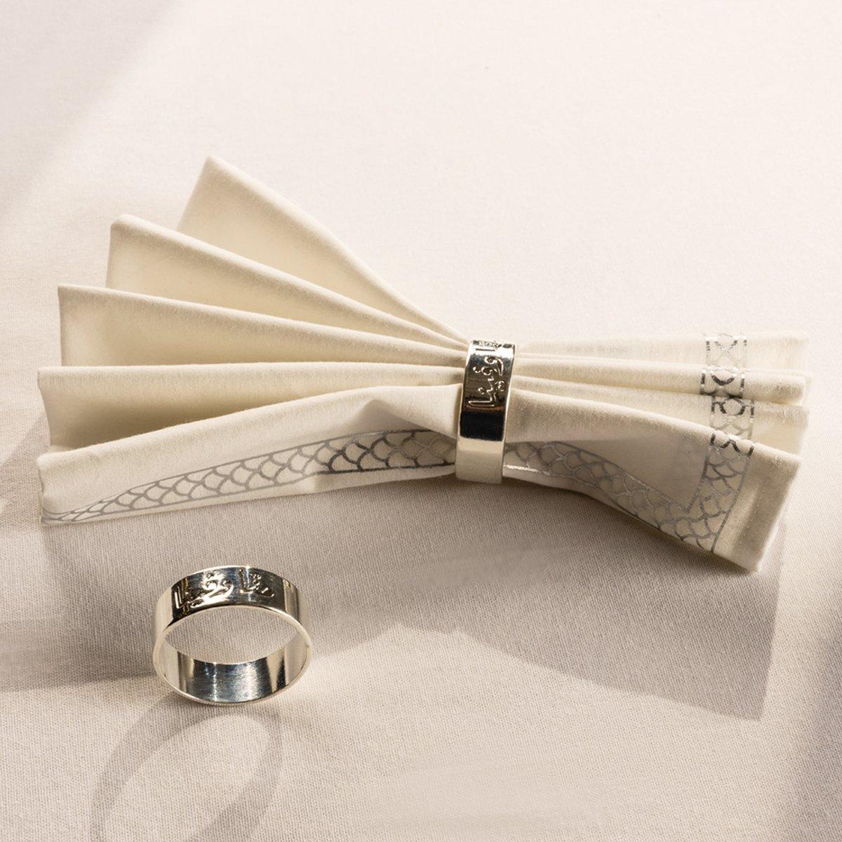 

Menna napkin ring silver set of 6pcs 4. 5x1. 5x0. 2 cm