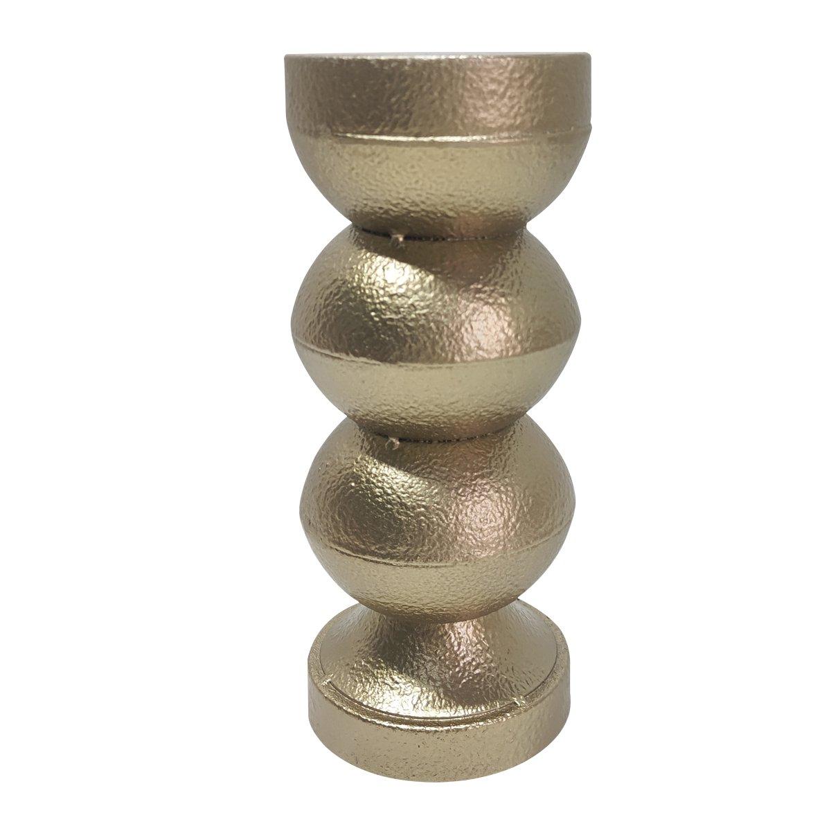

Bubble metal candle holder gold 10x24 cm