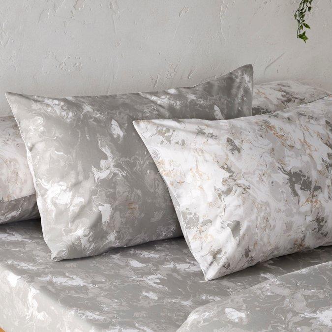 

Lava 2 pcs printed pillowcase set grey 50x75 cm