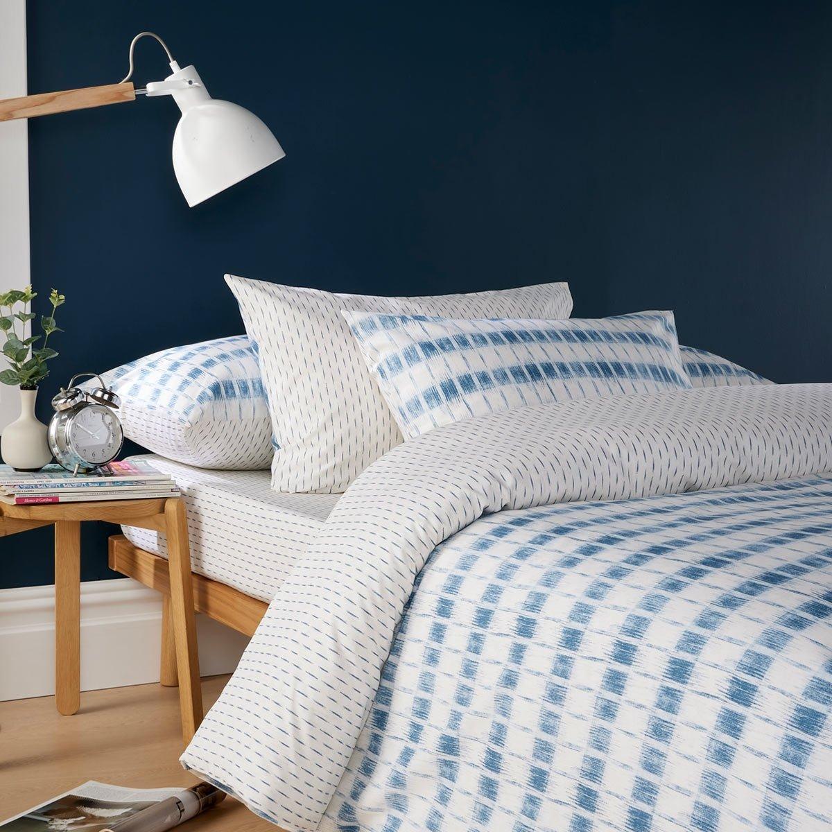 

Kasuri 3 pcs printed duvet cover set blue 220x240 cm