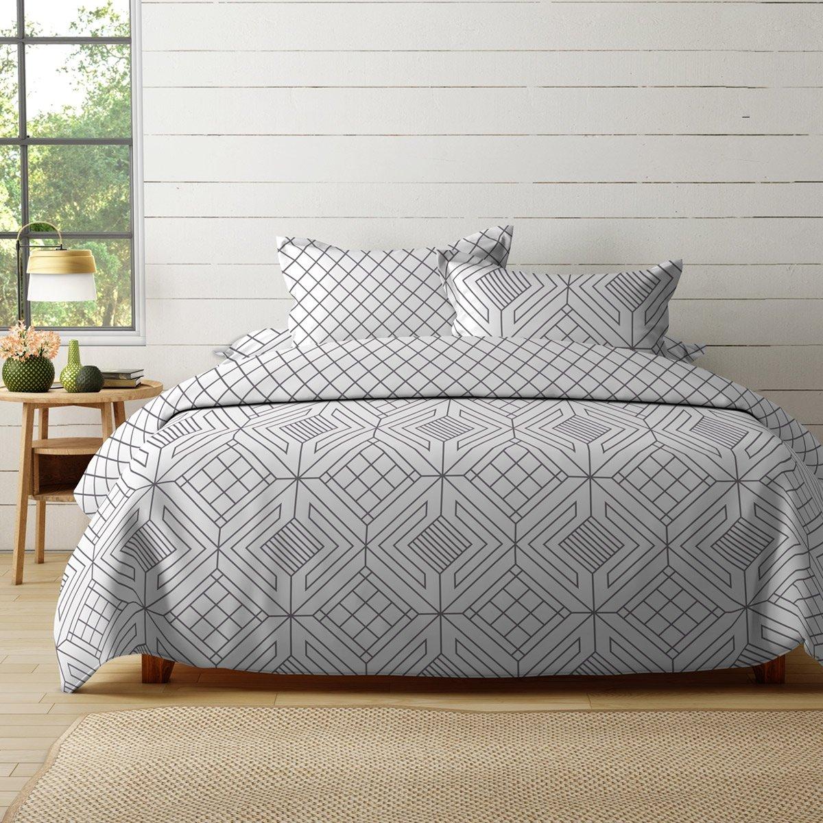 

Deco 5 pcs printed comforter set white 200x200 cm