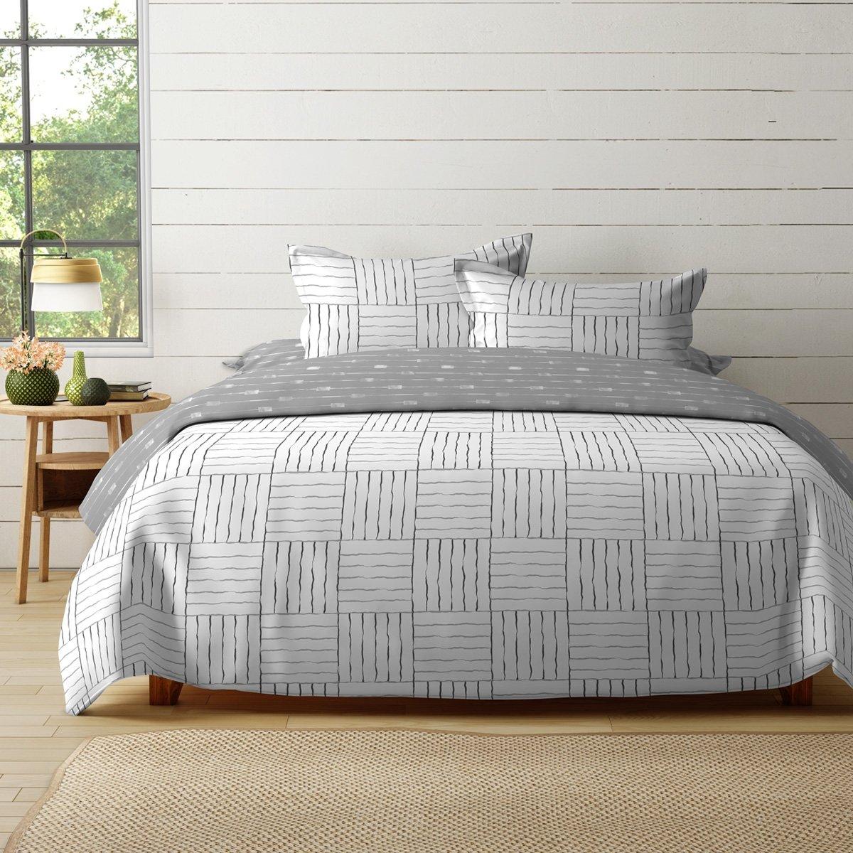 

Cell 5 pcs printed comforter set white 200x200 cm