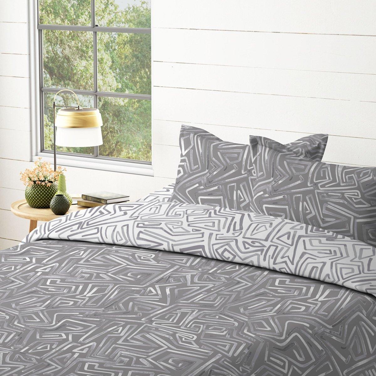 

Graffiti 5 pcs printed duvet cover set grey 220x240 cm