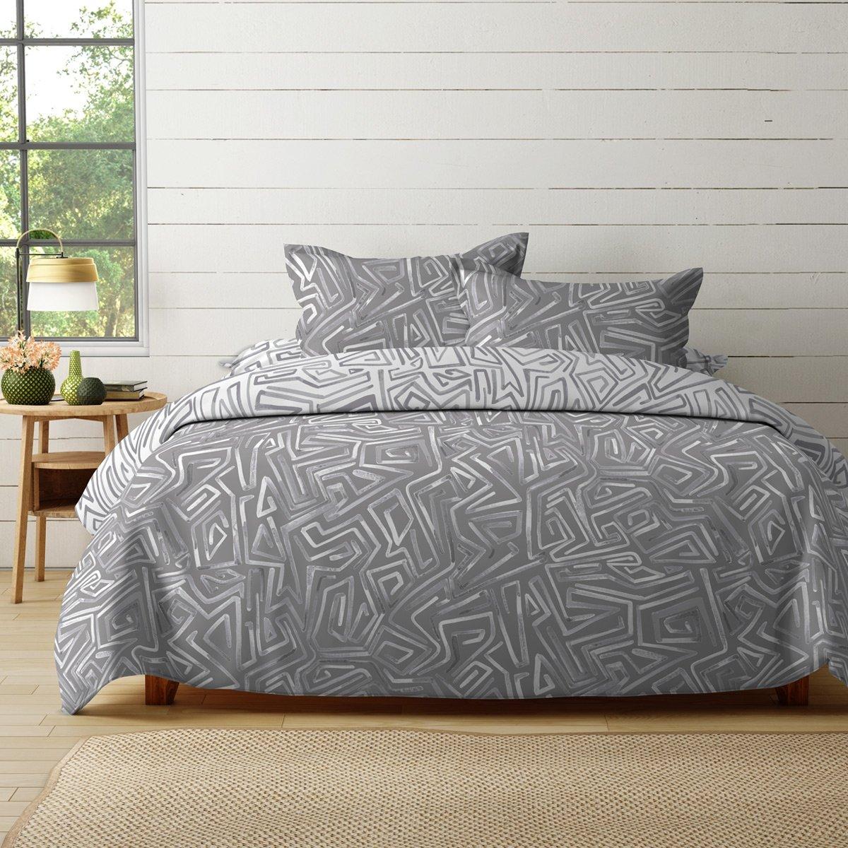 

Graffiti 5 pcs printed comforter set grey 200x200 cm