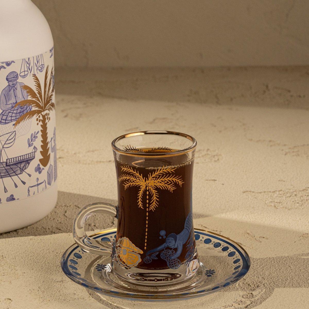 

Alheirat glass istikanah set 6pcs blue