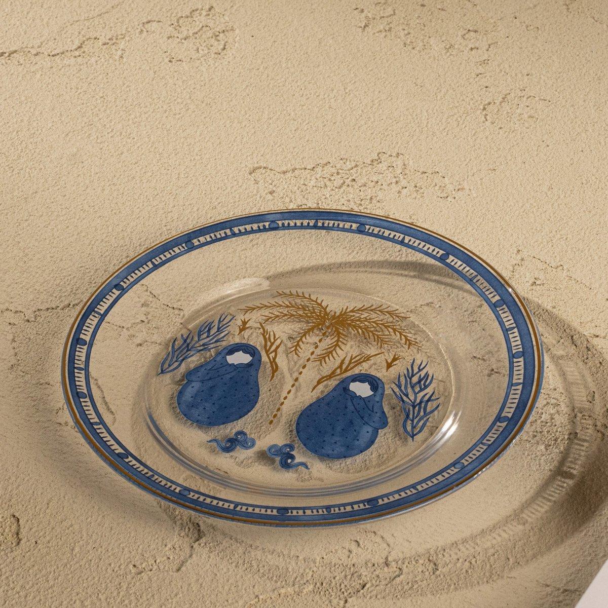 

Alheirat glass sweet plate set 6pcs blue 17 cm